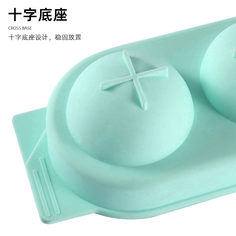 Four-sphere silicone ice cube tray with lid, round ice cube tray, silicone ice mold, round ice making box, creative ice maker