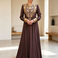 spring new arrivals: european and american style long sleeve casual dress - simple, elegant, and fashionable printed maxi dress