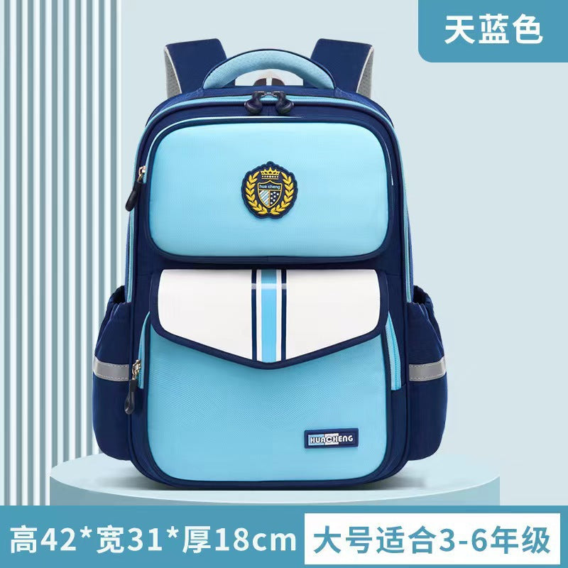 New arrival primary school students british style 1-6 grade stress relief spine protection lightweight large capacity school bag kids color matching backpack