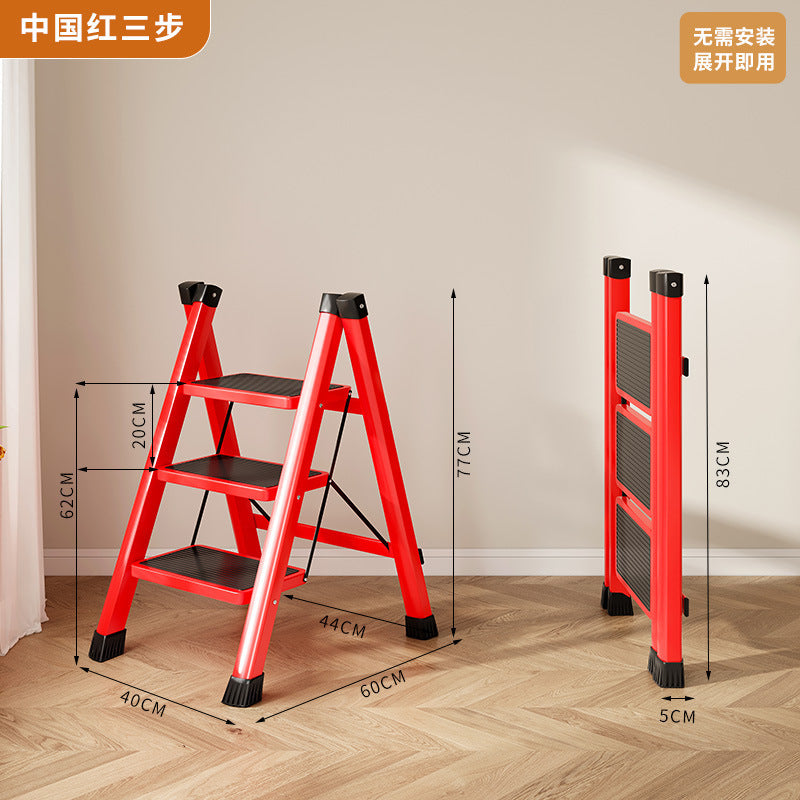 Ladder for homefoldable telescopic small lightweight three-step ladder stool multi-functional herringbone ladder step climbing ladder shrink ladder