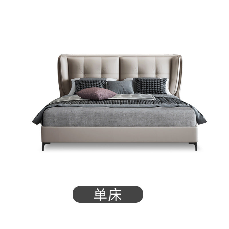 Italian accessible luxury leather bed modern small apartment 1.5m soft-packed leather bed master bedroom 1.8m double wedding bed