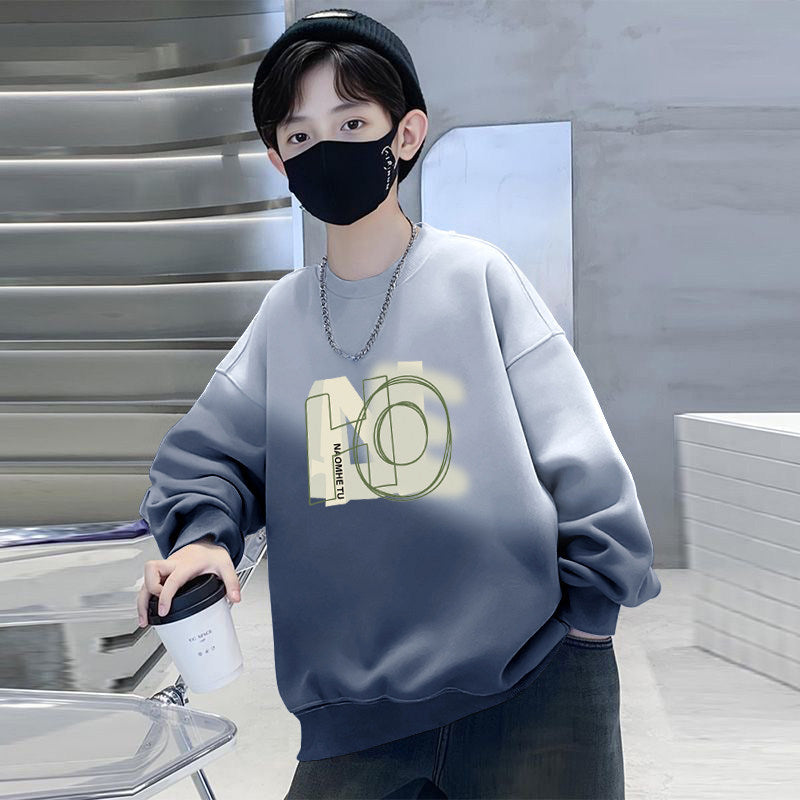 new boys' long-sleeve t-shirt - spring/autumn collection - versatile top for boys (sizes for mid-to-large children) - trendy spring tee