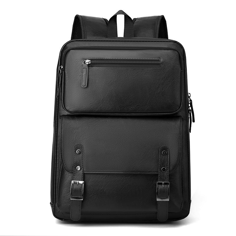 Cross-border backpack Men's casual backpack Business travel laptop bag PU large-capacity travel backpack