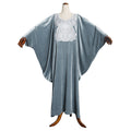Solid color batwing sleeve velvet embroidered v-neck robe dress - cross-border sourcing, women's clothing,  new arrivals, african sourcing