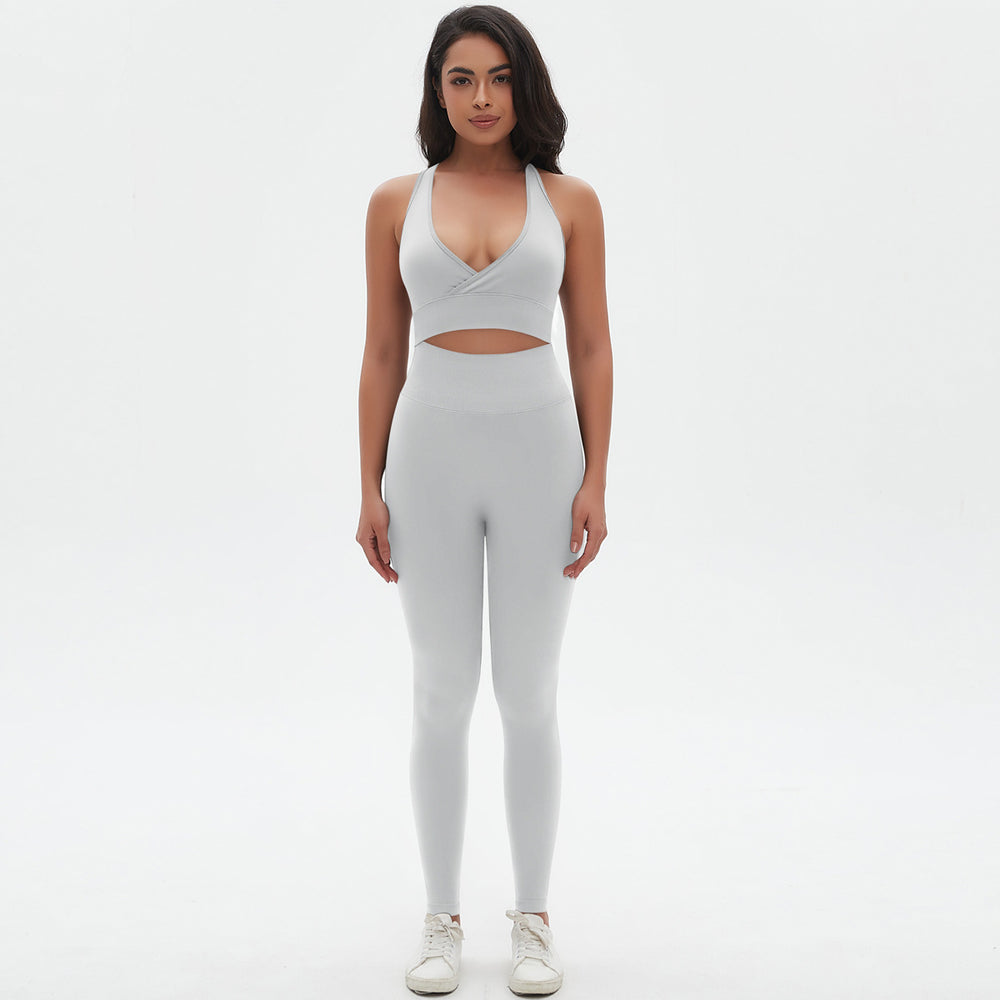 European and american seamless yoga outfit sexy backless sports bra set peach lift tight breathable running fitness set