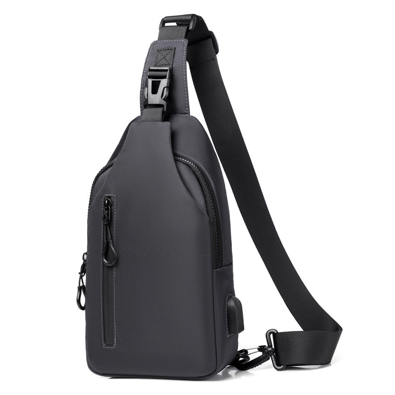 New trend taste shoulder messenger bag Korean version fashion sports men's bag can be printed logo anti-splashing and wear-resistant breast bag