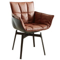 Italian normcore muscle chair accessible luxurycasual back dining chair rice husk chair rotatable genuine leather dining table chair desk chair