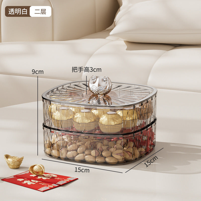Luxury sealed fruit bowl - premium 2025 design for home living room coffee table - candy & snack display, dried fruit storage box