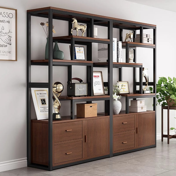 Product Display Cabinet Display Cabinet Bogu Shelf Wrought Iron Bookshelf Integrated Wall Office Partition Locker Shelf