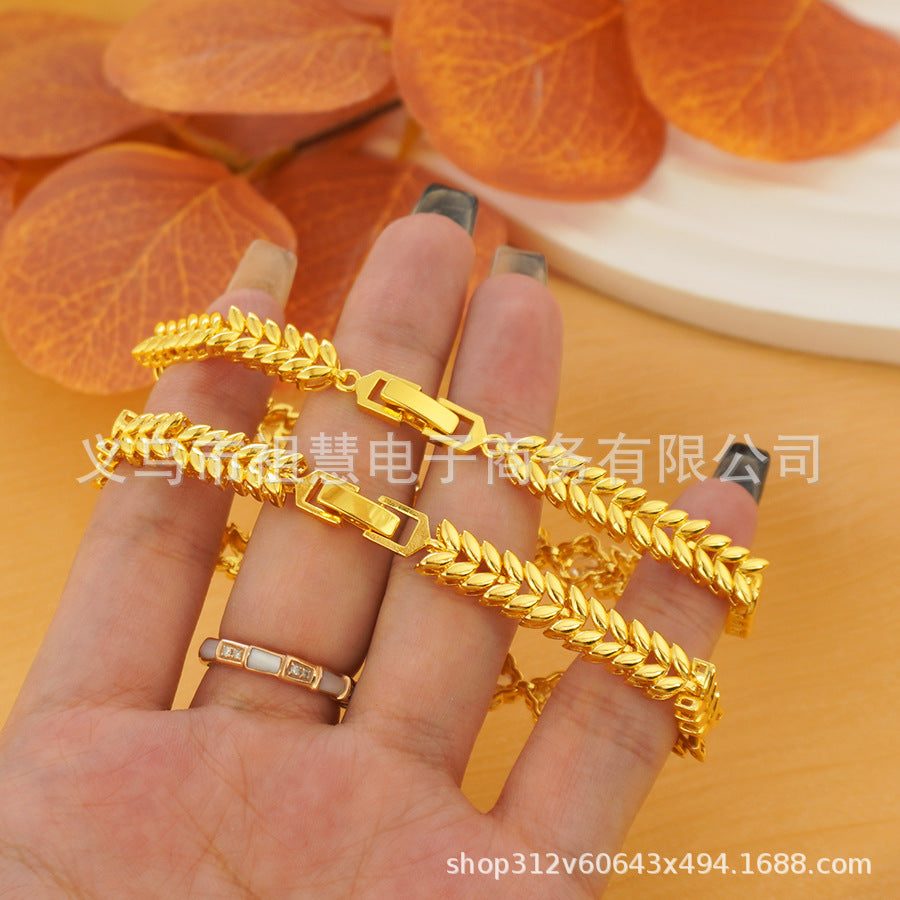 1pcs middle eastern inspired fashion trend plum blossom circle leaf bracelet charm bridal wedding birthday party gift