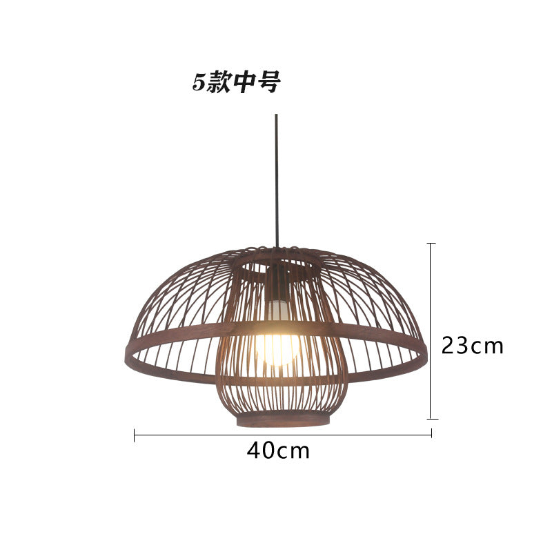 Bamboo woven bamboo art chandelier creative antique Japanese personality retro Zen tea house hotel restaurant box bed and breakfast chandelier