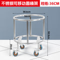 Stainless steel soup bucket turnover cart insulation bucket storage rack kitchen multifunctional wheeled movable cart floor bucket rack