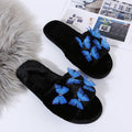Indoor heattechstuffed slippers cartoon cotton slippers women's home cutestuffed family slippers butterfly floor slippers