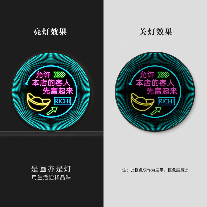 Luminous neon light text bar wall decoration painting KTV box led hanging painting singing and dancing restaurant clear bar nightclub painting