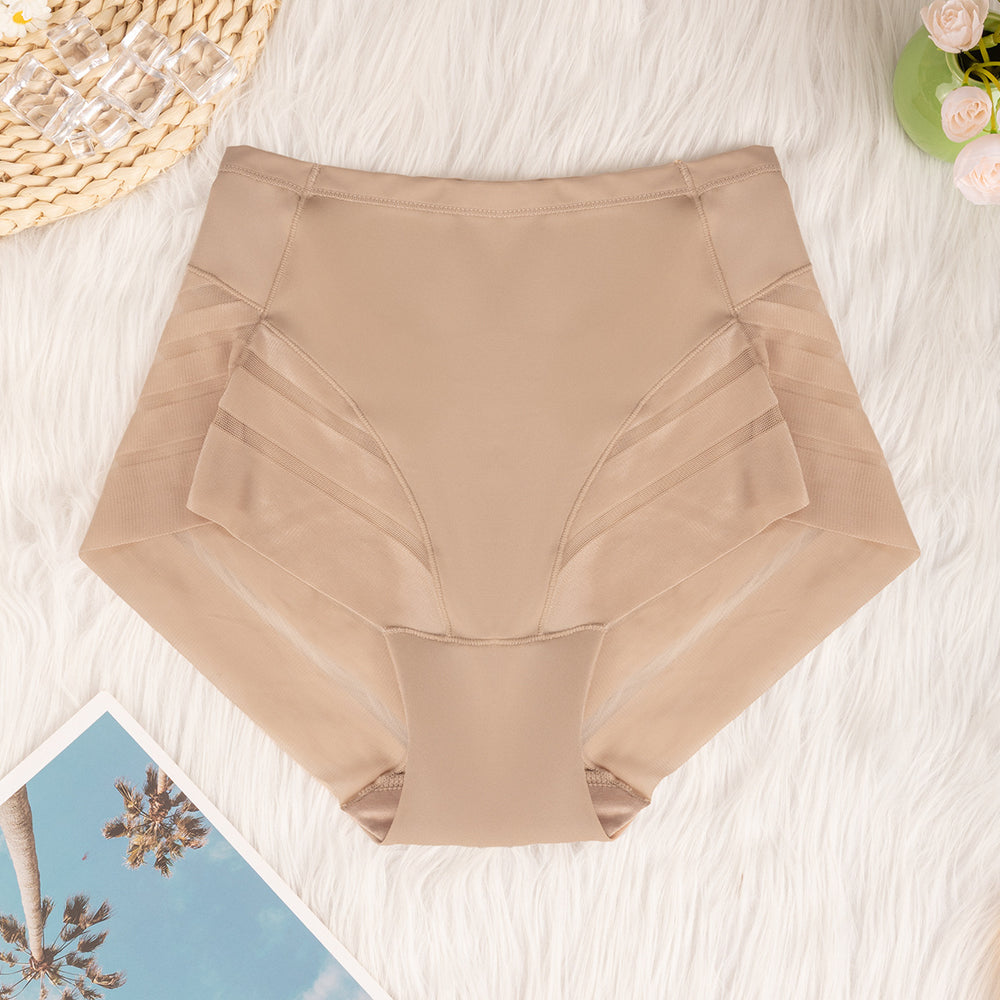 Multi-color combination cross-border exclusive high waist underwear women's breathable invisible plaid transparent sexy mesh women's briefs