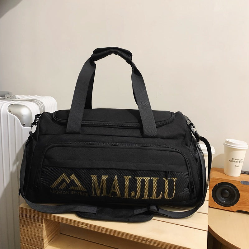 Cross-border men's sports and leisure large-capacity fitness bag women's letter simple accommodation travel bag shoulder messenger bag