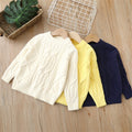 Kids' sweater  winter retro style fleece-lined thickened pullover knit base layer for boys and girls, toddler to mid-sized children