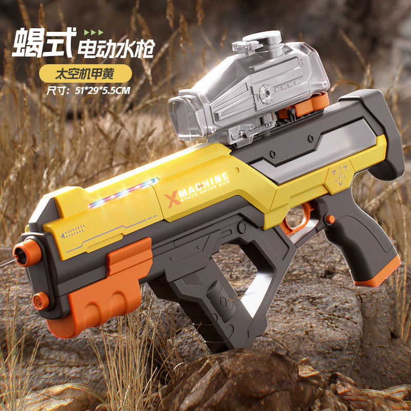 new arrival space manual and automatic three-function scorpion uzi light electric water gun summer men's water toy