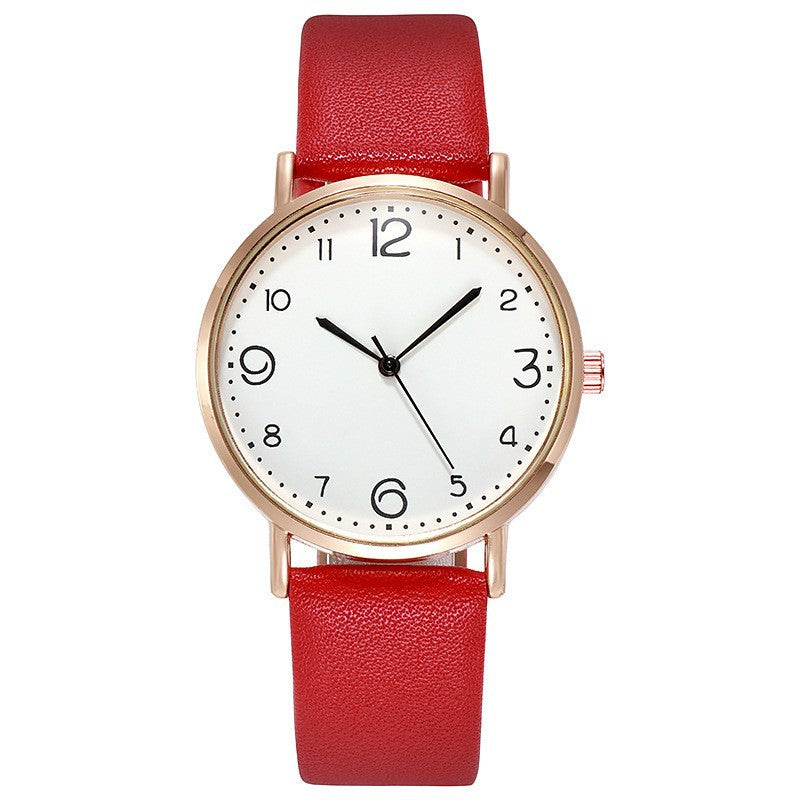 Aliexpress cross-border new korean style fashionable minimalist leather belt watch women's casual student quartz ladies watch - direct from the manufacturer