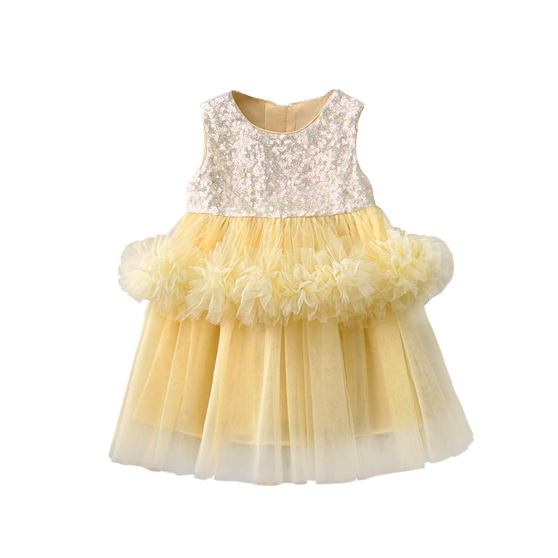 【ready to ship】girls' dress -  new korean style, chic kids' mesh princess dress, vest dress with tulle skirt