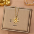 hot-selling diamond casual sunflower necklace accessible luxury niche jewelry for women with high-end sense of elegant and non-fading suit
