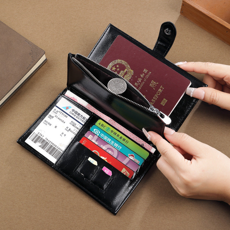 Passport bag Factory direct sales Passport holder Men's multi-functional integrated large-capacity card holder zipper PU leather mobile phone bag wallet