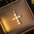 X8261-gold cross necklace