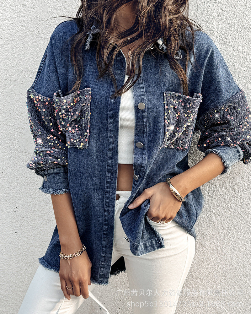 European and American bead splicing temperament cardigan jacket-P1WMHL1018 series