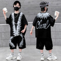 Boys' short-sleeve t-shirt and shorts set - summer loose fit casual kids' fashion brand new  trendy outfit - stylish and cool