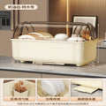 Accessible luxury dish rack kitchen dishware storage rack for home multifunctional with cover dustproof drain rack cupboard storage box