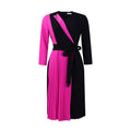 D396 african plus size women's clothing  new fashionable color block tie-up pleated skirt elegant export dress