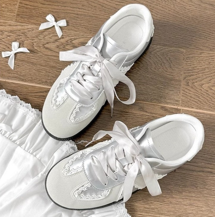 Ballet training sneakers for women, 2026 spring new arrivalchicniche stylek-styleflats breathable student casualwhite shoes