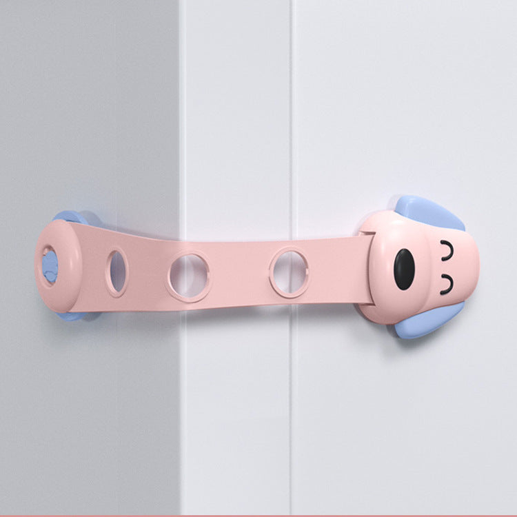 Multifunctional baby anti-pinch drawer lock kidssecurity lock baby protection kids supplies cabinet door bear head lock buckle