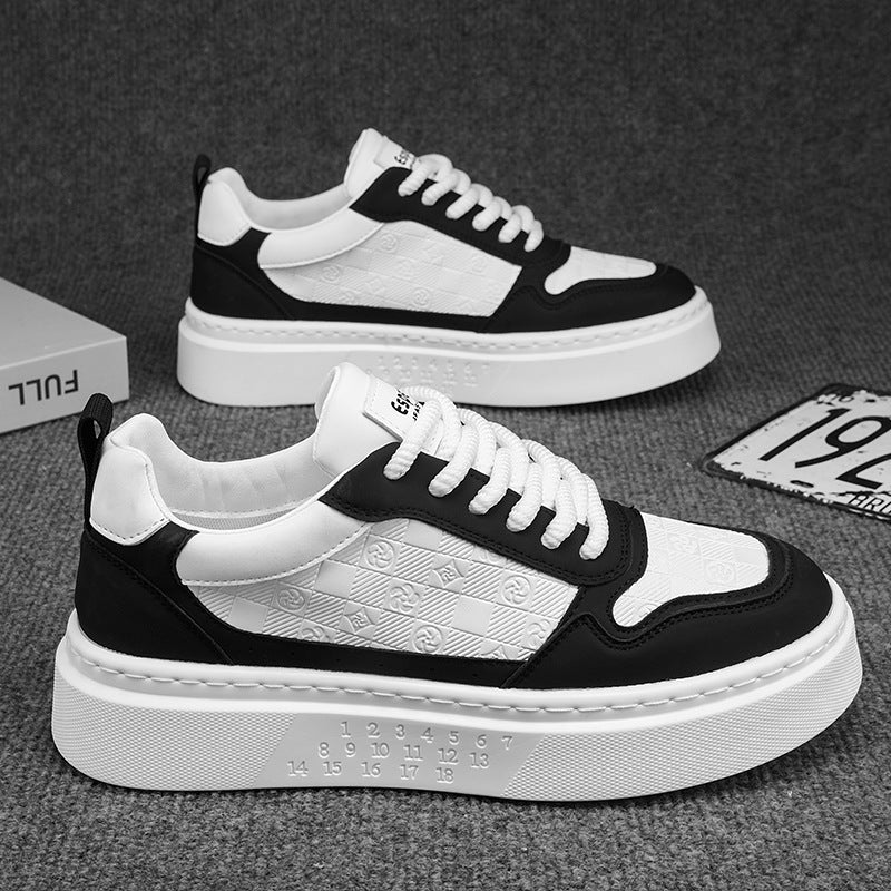 2025 spring new korean style trendy versatile white sneakers men's fashion athletic shoes lightweight lace-up casual shoes for students