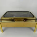 Stainless steel 9l gold deluxe gas heated buffet warmer set
