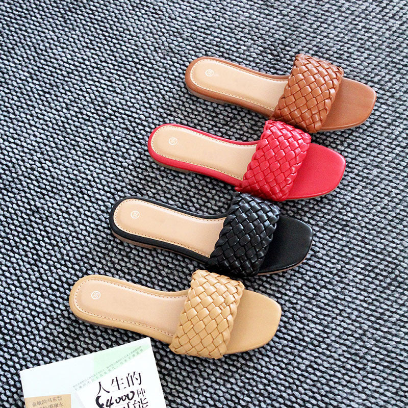 Foreign trade stall direct sales fashion woven craft shoes women's flat-bottomed cool slippers summer breathable beach shoes Slippers