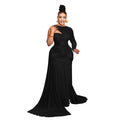 C7668 cross-border   fashion women's sexy mesh see-through round neck bodycon dress