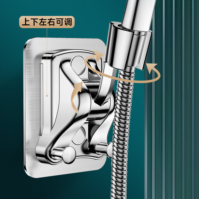 No punching shower bracket bathroom shower shower double hook holder hanging seat accessories shower adjustable artifact