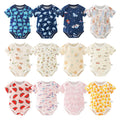 Baby romper spring autum triangle crawling short-sleeved male and female baby cotton 0-1 year old jumpsuit girl butt wrap