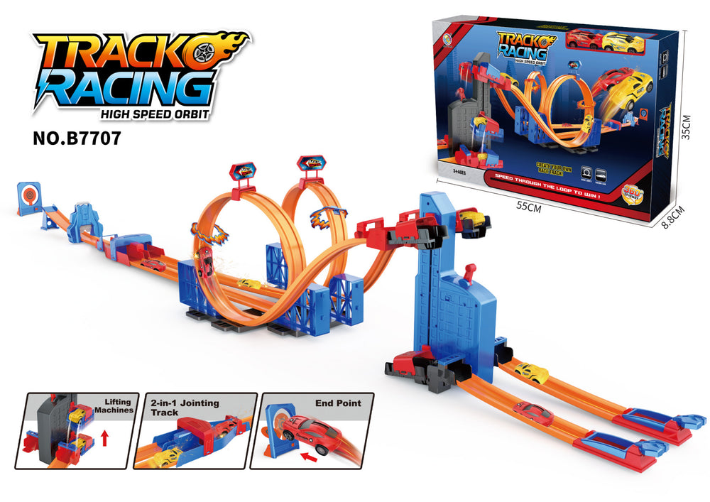new arrival pull-back sports car puzzle assemble building blocks racing track diy track car kids toys amazon
