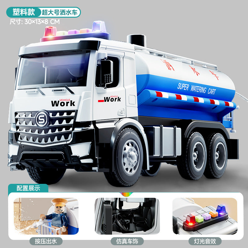 Kids' large water spraying fire truck toy - alloy construction vehicle educational toy car gift for boys ages 3-6