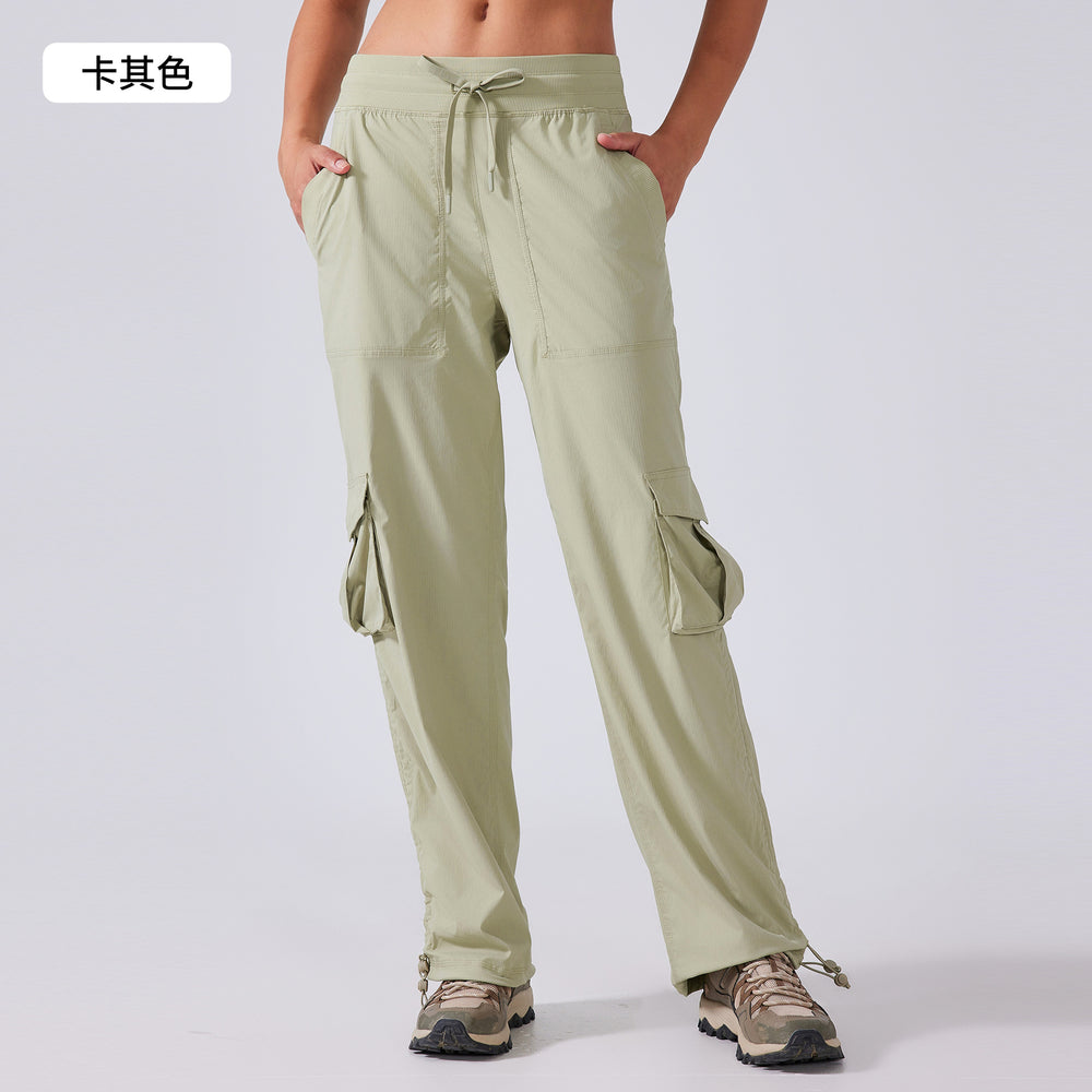New outdoor running trousers - lightweight, quick-drying, multi-pocket, wide-leg cargo casual pants d25001