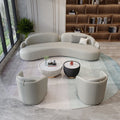 Commercial curved leather sofa office reception coffee table hotel sales center beauty salon reception negotiation table and chair set