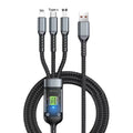 100w super fast charging 3-in-1 data cable, compatible with huawei and apple phones, 3-in-1 flash charge braided charging cable