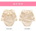 Girls' european and american style spring/autumn long-sleeve ruffle solid color romper jumpsuit outfit