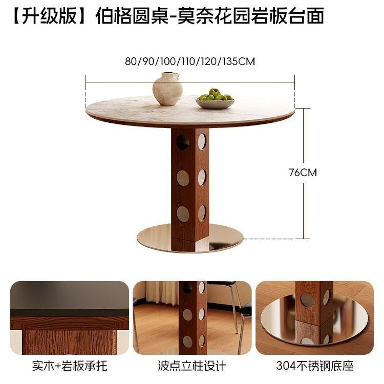 Medieval fengberg round table retro metal legs small apartment dining table scandinavian bauhaus solid wood for home slate dining table
