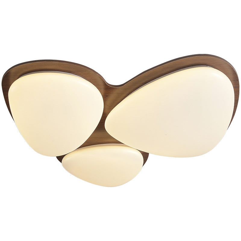 Walnut color LED ceiling light retro American living room light simple antique style bedroom book room ceiling light