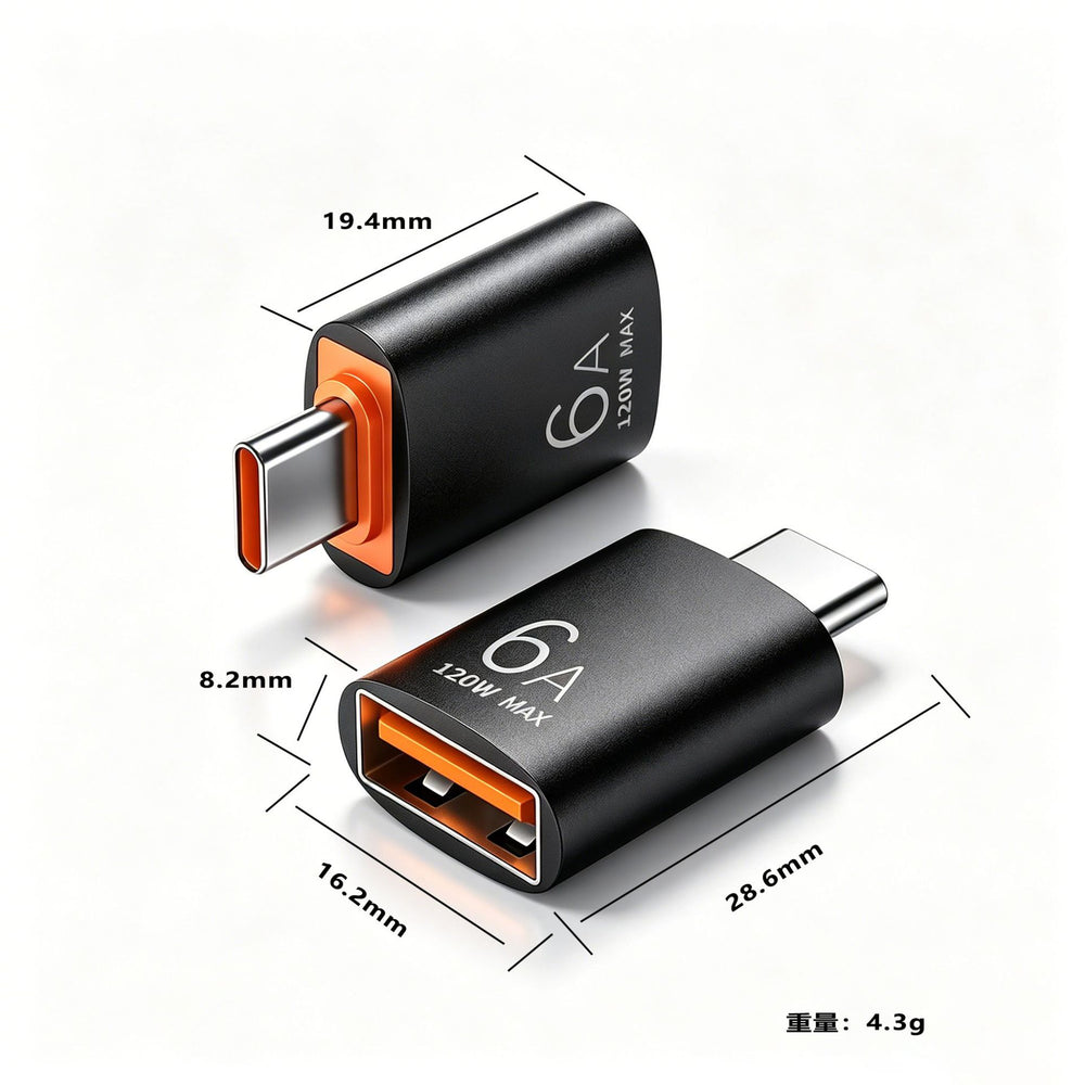 Otg adapter, usb 3.0 female to type-c converter, high-speed data transfer, 6a fast charging, compatible with phones, tablets, car dashboards, and usb drives