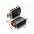 Otg adapter, usb 3.0 female to type-c converter, high-speed data transfer, 6a fast charging, compatible with phones, tablets, car dashboards, and usb drives