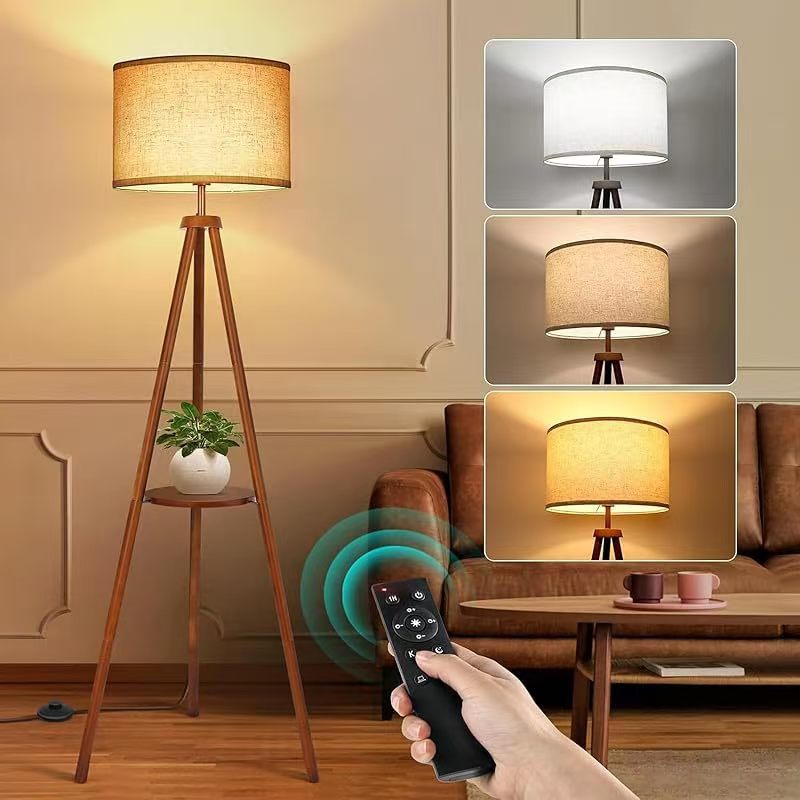 Cross-border hot-selling tripod shelf floor lamp living room bedroom study office simple and fashionable standing lamp can be customized